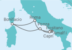Itinerário do Cruzeiro França, Itália - Seadream Yacht Club
