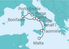Itinerário do Cruzeiro Itália, França - Seadream Yacht Club