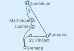 Itinerário do Cruzeiro Barbados, São Vicente E Granadinas, Santa Lúcia, Martinique TI - MSC Cruzeiros