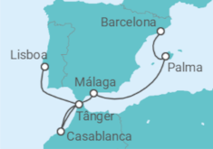Itinerário do Cruzeiro De Barcelona a Lisboa 2027 - Royal Caribbean