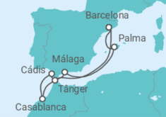 Itinerário do Cruzeiro Marrocos, Espanha - Royal Caribbean