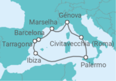 Itinerário do Cruzeiro França, Itália, Espanha - MSC Cruzeiros