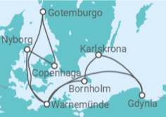 Itinerário do Cruzeiro Dinamarca, Suécia, Alemanha, Polónia - AIDA