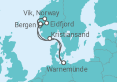 Itinerário do Cruzeiro Noruega TI - AIDA