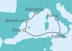 Itinerário do Cruzeiro Espanha, Itália - Costa Cruzeiros