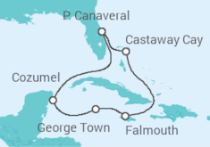 Itinerário do Cruzeiro México, Ilhas Caimão, Jamaica - Disney Cruise Line