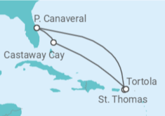 Itinerário do Cruzeiro Ilhas Virgens Americanas, Ilhas Virgens Britânicas - Disney Cruise Line