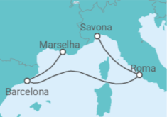 Itinerário do Cruzeiro Espanha, Itália TI - Costa Cruzeiros
