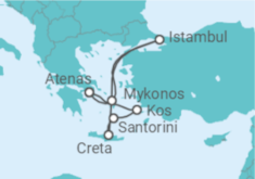 Itinerário do Cruzeiro Grécia - Costa Cruzeiros