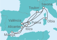 Itinerário do Cruzeiro França, Itália, Espanha TI - Costa Cruzeiros
