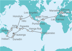 Itinerário do Cruzeiro Volta ao mundo - MSC Cruzeiros