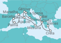 Itinerário do Cruzeiro De Atenas a Civitavecchia (Roma) - Princess Cruises
