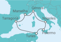Itinerário do Cruzeiro França, Itália, Tunísia TI - MSC Cruzeiros