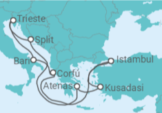 Itinerário do Cruzeiro Croácia, Grécia, Turquia, Itália - MSC Cruzeiros