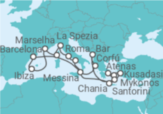 Itinerário do Cruzeiro Itália, Grécia, Turquia, Espanha, França - Princess Cruises