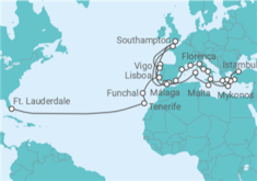 Itinerário do Cruzeiro Volta ao mundo - Princess Cruises
