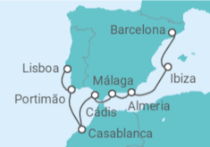 Itinerário do Cruzeiro Portugal, Marrocos, Espanha - Oceania Cruises