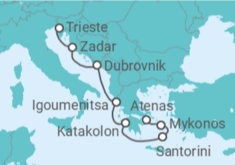 Itinerário do Cruzeiro Grécia, Croácia - Oceania Cruises