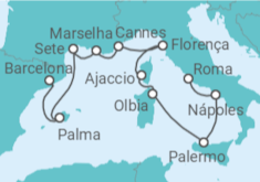 Itinerário do Cruzeiro De Barcelona a Civitavecchia (Roma) - Oceania Cruises