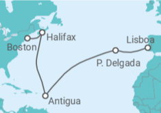 Itinerário do Cruzeiro Portugal, Antígua E Barbuda, Canadá - Oceania Cruises