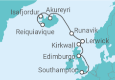 Itinerário do Cruzeiro Islândia, Reino Unido - Oceania Cruises