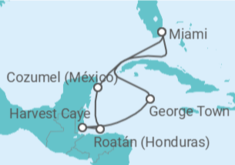 Itinerário do Cruzeiro México, Honduras, Ilhas Caimão - Oceania Cruises