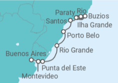 Itinerário do Cruzeiro Brasil, Uruguai - Oceania Cruises