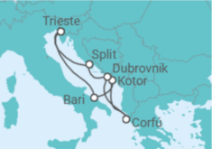 Itinerário do Cruzeiro Montenegro, Grécia, Croácia, Itália - Costa Cruzeiros