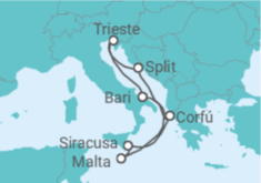 Itinerário do Cruzeiro Grécia, Malta, Croácia, Itália TI - Costa Cruzeiros