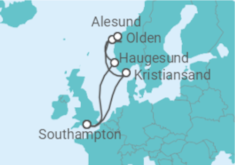 Itinerário do Cruzeiro Noruega com Bebidas - MSC Cruzeiros