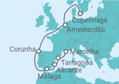 Itinerário do Cruzeiro Holanda, Espanha com Bebidas - MSC Cruzeiros