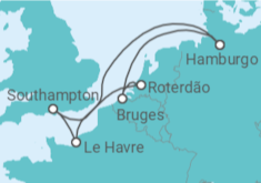 Itinerário do Cruzeiro Holanda, Bélgica, Alemanha, Reino Unido com Bebidas - MSC Cruzeiros