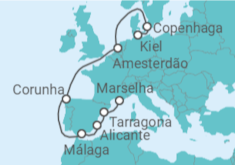 Itinerário do Cruzeiro Dinamarca, Holanda, Espanha com Bebidas - MSC Cruzeiros