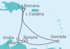 Itinerário do Cruzeiro Aruba, Curaçao, Bonaire, Santo Eustáquio e Saba com Bebidas - MSC Cruzeiros