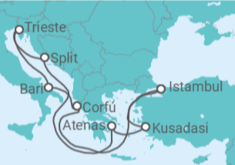 Itinerário do Cruzeiro Grécia, Itália, Croácia, Turquia com Bebidas - MSC Cruzeiros