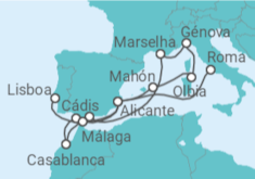 Itinerário do Cruzeiro De Lisboa a Civitavecchia (Roma) com Bebidas - MSC Cruzeiros