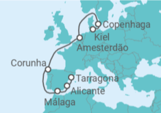 Itinerário do Cruzeiro Dinamarca, Holanda, Espanha com Bebidas - MSC Cruzeiros