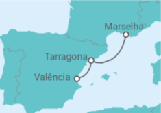 Itinerário do Cruzeiro Espanha TI - MSC Cruzeiros