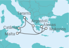 Itinerário do Cruzeiro Grécia, Malta, Itália TI - Costa Cruzeiros
