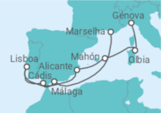 Itinerário do Cruzeiro Espanha, Portugal, Itália TI - MSC Cruzeiros