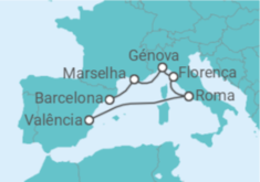 Itinerário do Cruzeiro França, Itália TI - MSC Cruzeiros