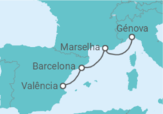 Itinerário do Cruzeiro Espanha, França TI - MSC Cruzeiros