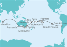 Itinerário do Cruzeiro Volta ao mundo - AIDA