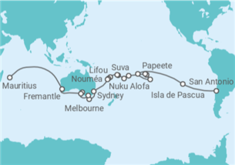 Itinerário do Cruzeiro Volta ao mundo TI - AIDA