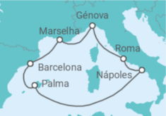 Itinerário do Cruzeiro Itália, França, Espanha TI - Costa Cruzeiros