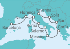 Itinerário do Cruzeiro França, Itália, Grécia, Croácia - NCL Norwegian Cruise Line