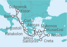 Itinerário do Cruzeiro Grécia, Croácia, Montenegro, Itália, Turquia - Celestyal Cruises
