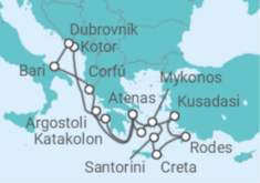 Itinerário do Cruzeiro Grécia, Montenegro, Croácia, Itália, Turquia - Celestyal Cruises