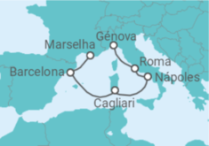 Itinerário do Cruzeiro Espanha, Itália - Costa Cruzeiros
