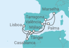 Itinerário do Cruzeiro Portugal, Marrocos, Espanha, França, Gibraltar - Celestyal Cruises